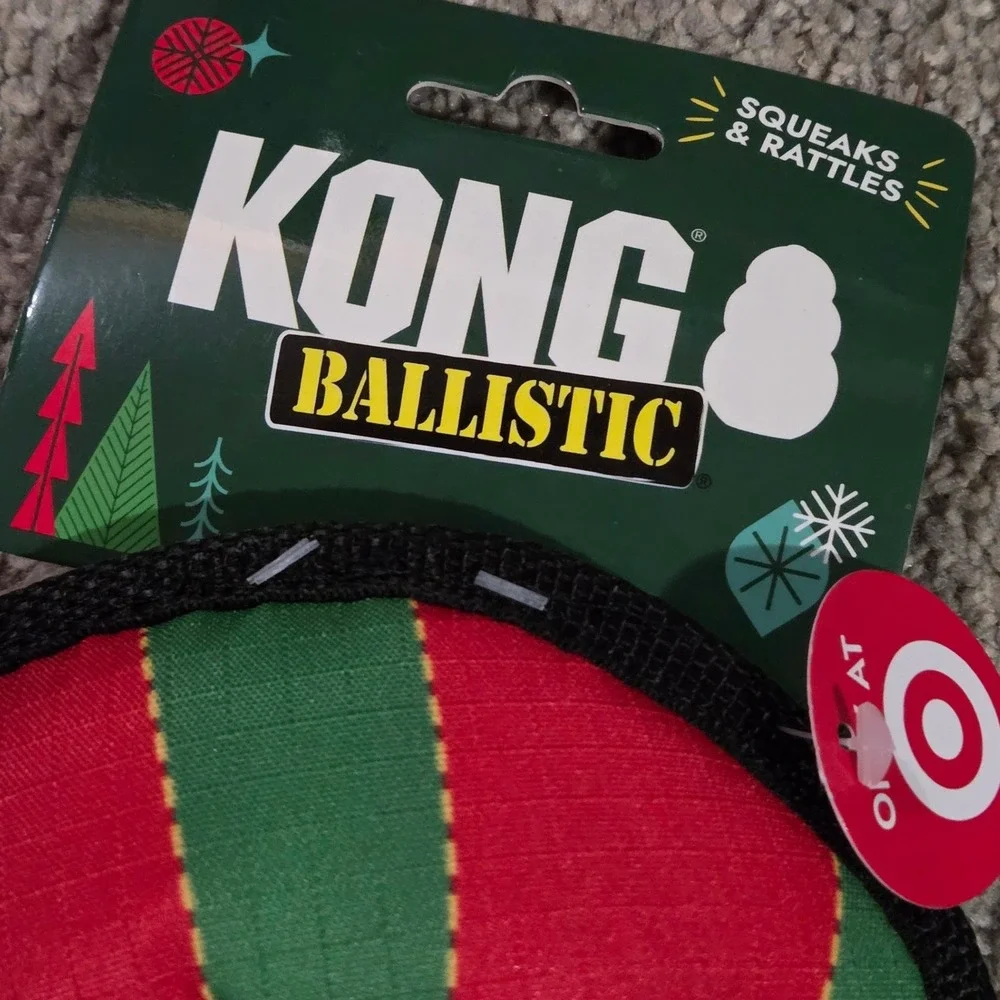 KONG Ballistic Candy Cane‎ Dog Toy Holiday Squeaky Durable Ripstop M/L NWT